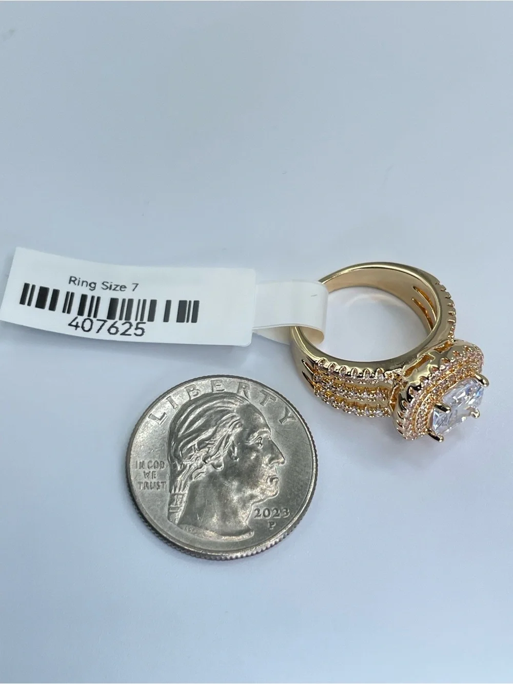 Swarovski Crystal Elements White Crystal Halo Statement Bold Ring Sz 7